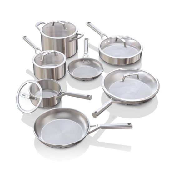 EverClad Stainless Steel Cookware 12-Piece Set