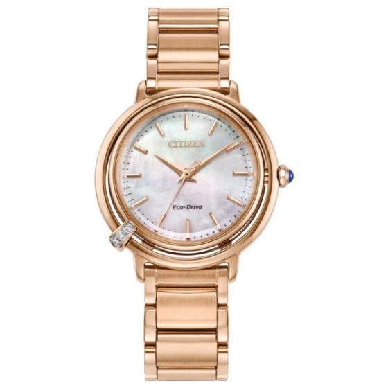 Ladies' Arcly Eco-Drive Silver-Tone Stainless Steel Watch w/ Strap MOP Dial