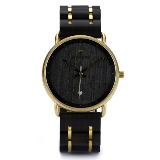 Runner  Black Sandalwood & Gold Stainless Steel, Limited Edition Wooden Watch