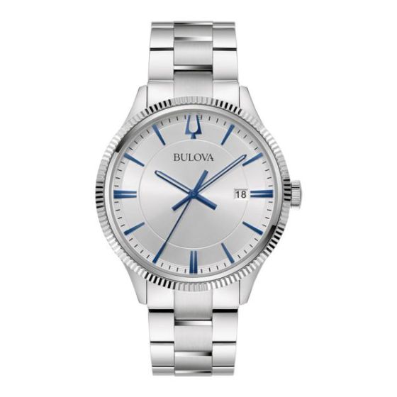 Men's Classic Collection Silver-Tone Stainless Steel Bracelet Watch Silver Dial