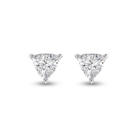 Lab Grown 1/2 CT Trillion Shaped Diamond Earrings