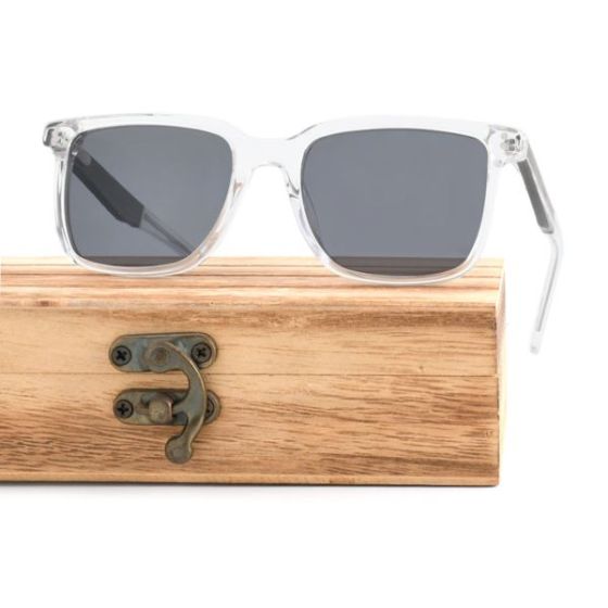 Ghosty Grey  Acetate Wooden Sunglasses