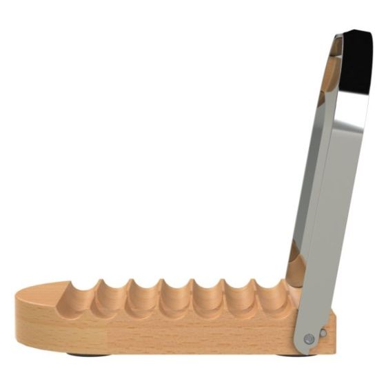 Jeanne Fitz Spoon Rest & Pot Lid Holder, Beechwood & Stainless Steel