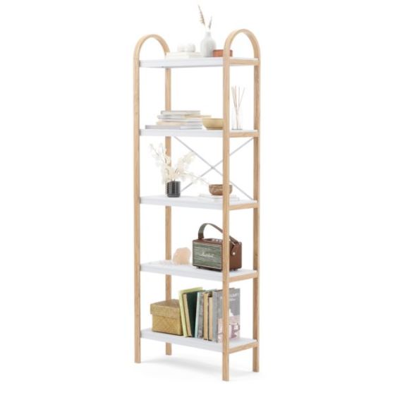 Bellwood Freestand Shelf 5 Tier Wht/Natural