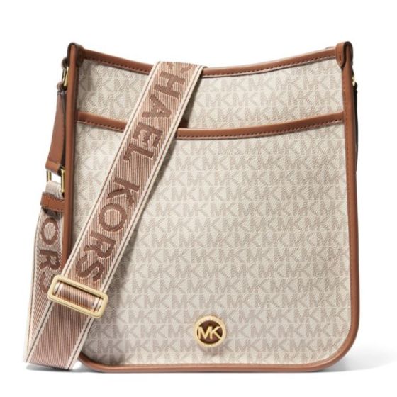 Luisa Large Signature Logo Messenger Bag-  Vanilla/Luggage