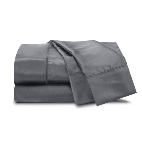Elegance Satin Silver Sheet Set Size Queen