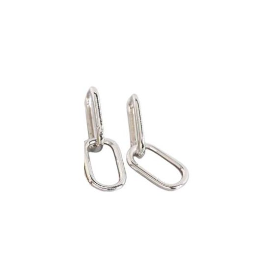 Latonia Cabella created Sterling Silver Geometric Ellipse Chain design Earrings