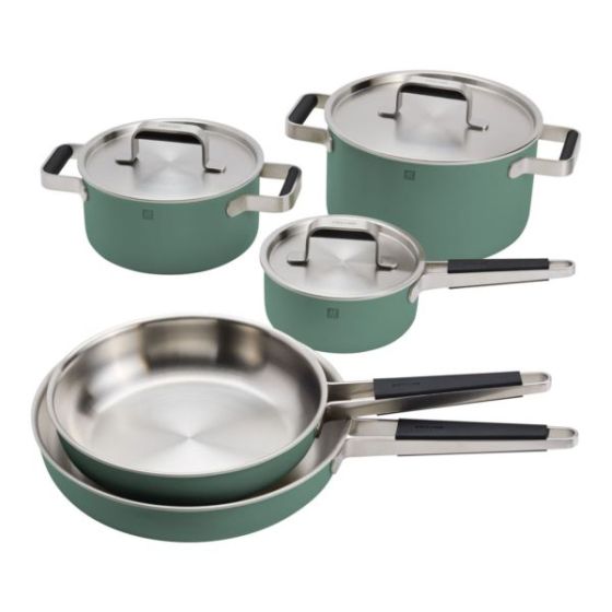 Pure 8pc Stainless Steel Cookware Set Green