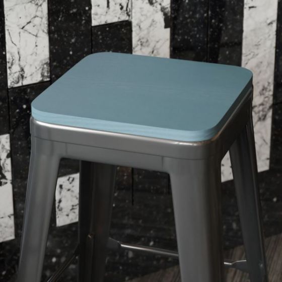 4PK Teal-Blue Poly Resin Seats for Stools & Chairs
