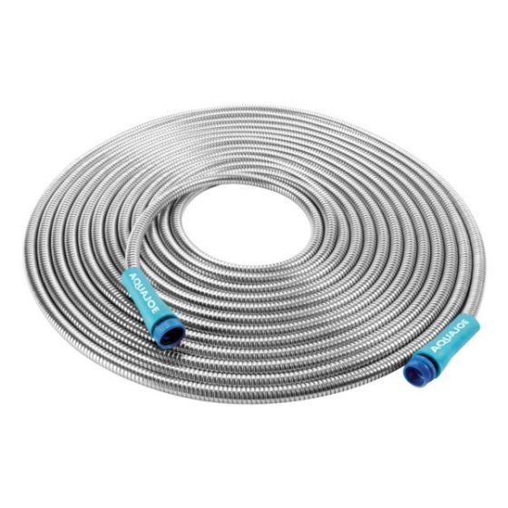 Stainless Heavy Duty Spiral Constructed Metal Garden Hose - 50Ft