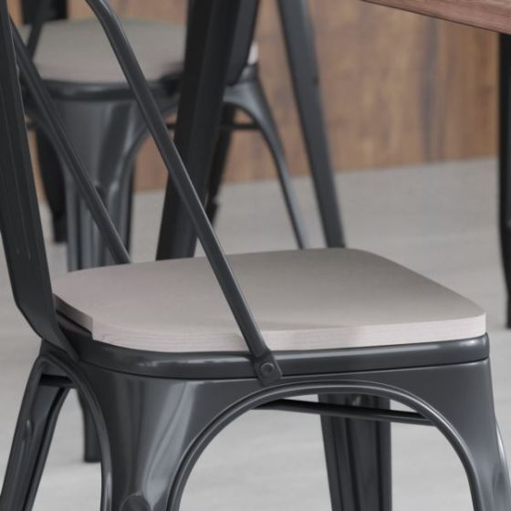 4PK Gray Poly Resin Seats for Stools & Chairs