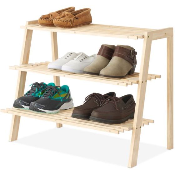 3-Tier Wood Shoe Shelf Rack