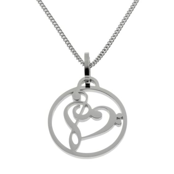 Joyful Sentiments Musical Heart Pendant Necklace