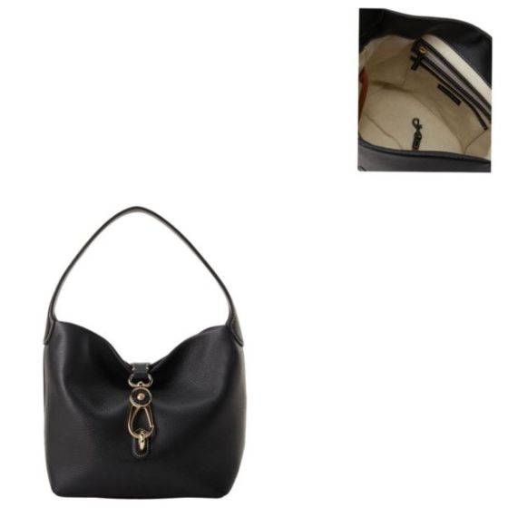 Lucca Leather Logo Lock Hobo