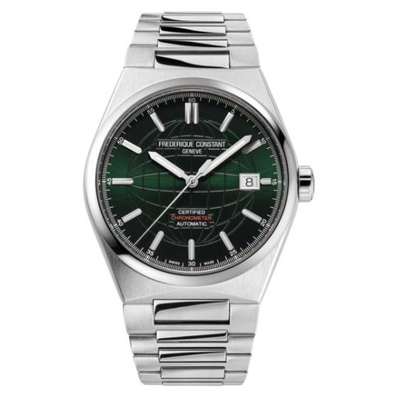 Men's Frederique Constant HIGHLIFE AUTOMATIC Stainless Steel Bracelet watch, Green dial