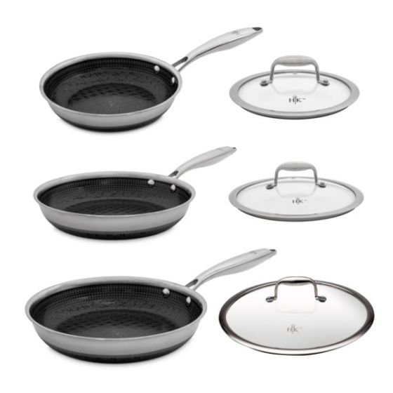 Tri-Clad SS Hybrid 6 Piece Fry Pan Set