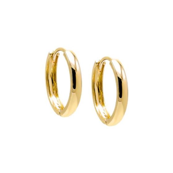 Solid Large Rounded Huggie Earring 14K Size 15MM