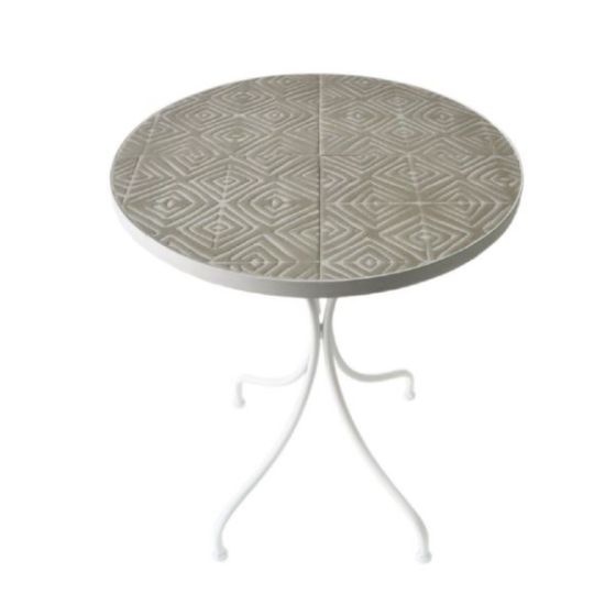 Mosaic Art Collection - Peace Lily Accent Table - Gray