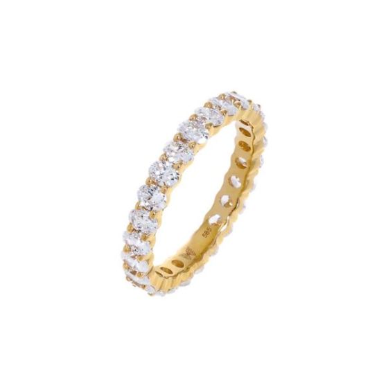 Lab Grown Diamond Oval Eternity Band 14K Size 6