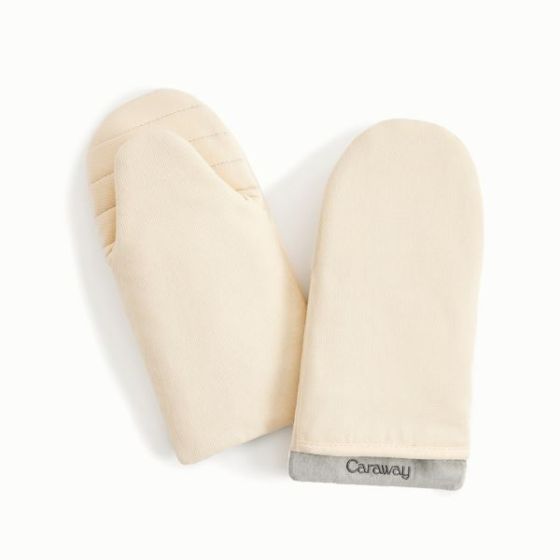 2pc Linen Oven Mitts Cream