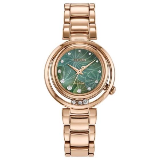 Ladies' Arcly Green Dial Gold Stainless Steel Bracelet Watch