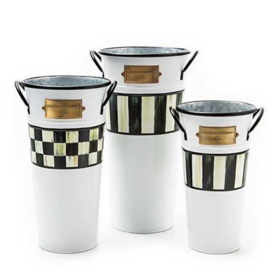Spectator Galvanized Flower Buckets, Set of 3