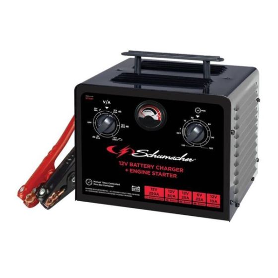 Schumacher Car Battery Charger Jump Starter - Manual Timer-Controlled Battery Jumper & Charger