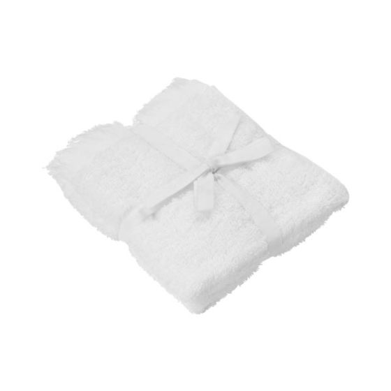 FRINO 2 Fringed Organic Cotton Terry Guest Hand Towel Set
