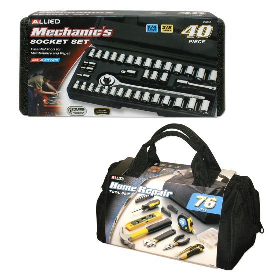 40-Piece Mechanic's Socket Set plus 76-Piece Home Repair Tool Set