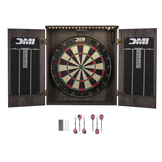 DMI - Paris Lighted Dartboard Cabinet Set