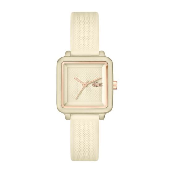 Ladies' 12.12 Flow Square White Strap Watch White Dial