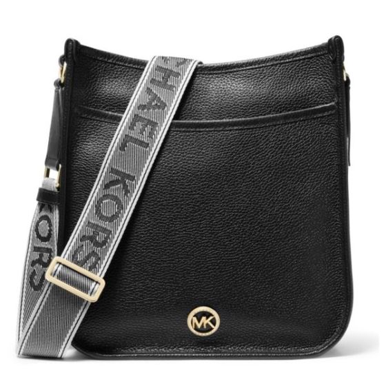 Luisa Large Signature Logo Messenger Bag -  Black