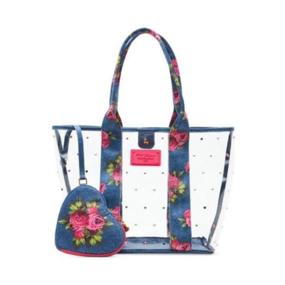Clear Tote w/ Heart Pouch