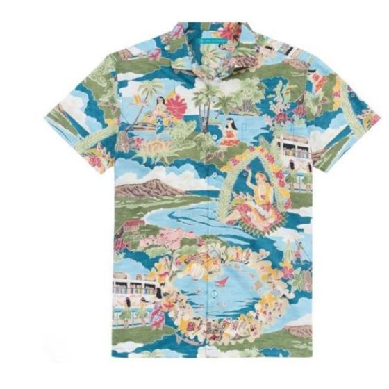 Mens Boat Day Aloha SS Shirt - Lagoon-XL