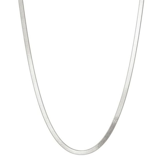 Herringbone Chain Necklace Silver