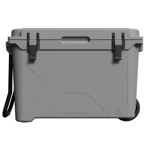 55 QT Wheeled Bison Cooler - Gray