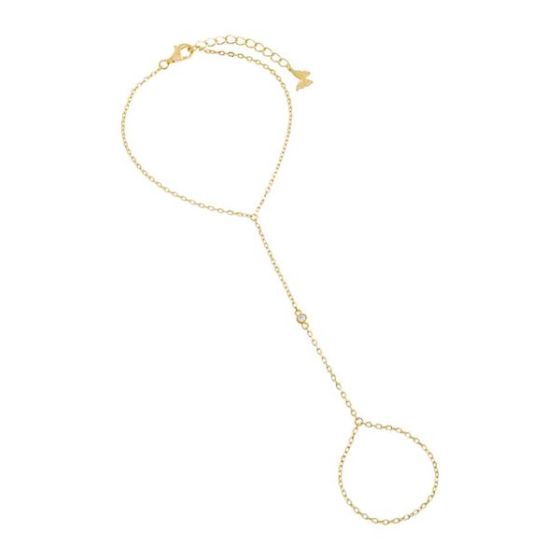 CZ Single Bezel Chain Hand Chain Size 7.25