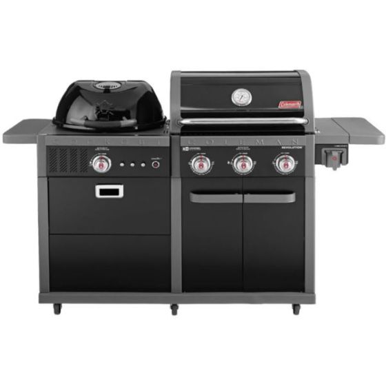 Revolution Dual Fuel 2-in-1 Combination 45,000 BTU 3-Burner Gas Grill and Charcoal Kettle Grill with
