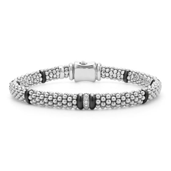 Single Station Diamond Caviar Bracelet