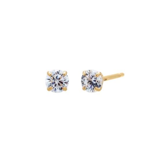 Solitaire Stud Earring 14K Size 3 MM