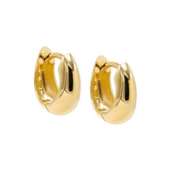 Solid Mini Bubble Huggie Earring 14K Size 11MM