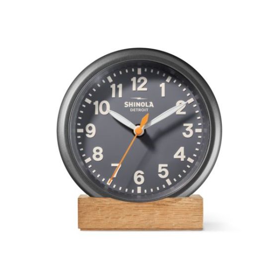 The Runwell 6-inch Desk Clock - Gunmetal/Gray