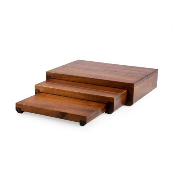 Etage Serving Pedestals - Acacia Wood