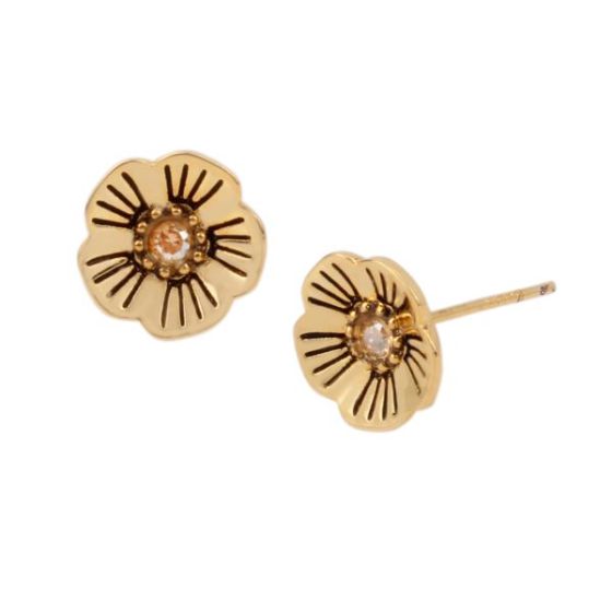 Tea Rose Studs - Gold