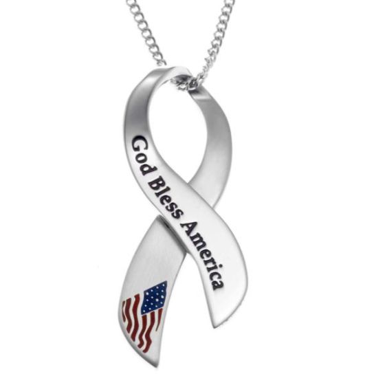 Joyful Sentiments God Bless America Pendant Necklace