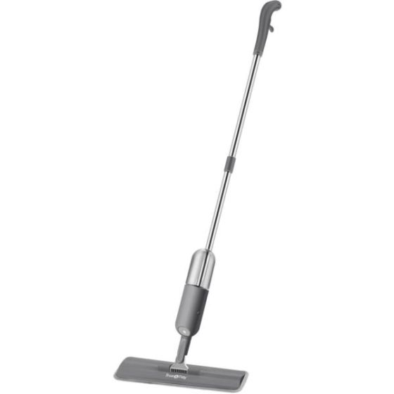 Spray Mop with 360-Degree Swivel Mop Head, Removable Water Tank, and 1 Microfiber Mop Pad, Gray
