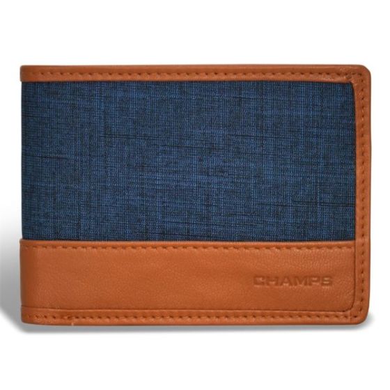 Denim Leather Zip Around Wallet Size 5