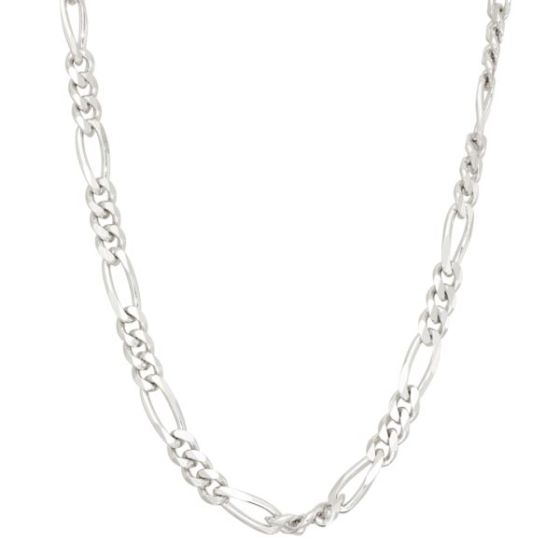 Sterling Silver Figaro Chain Necklace Size 20
