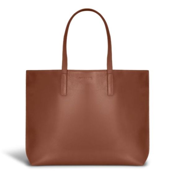 Onyx Leather Open Tote Size 18