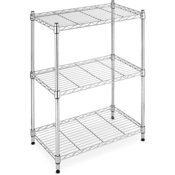 Supreme Small 3-Tier Shelving with 200 LB Weight Capacity per Shelf, 30-In. H x 23-In. W x 13-In. D,